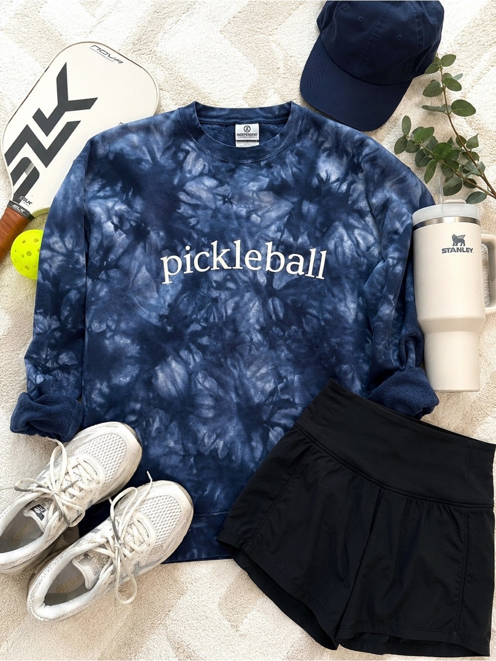 Independent Trading Company Pickleball Tie Dye Crewneck Sweatshirt Size L